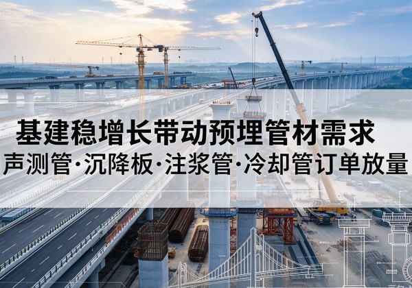 市北基建稳增长带动预埋监测管材需求，声测管、沉降板、注浆管订单持续放量